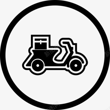 送货摩托车快递送货车图标图标