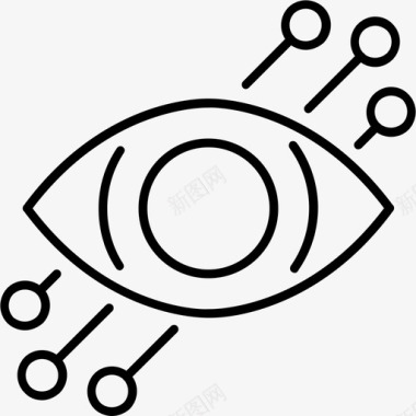 眼睛区块链计算机图标图标