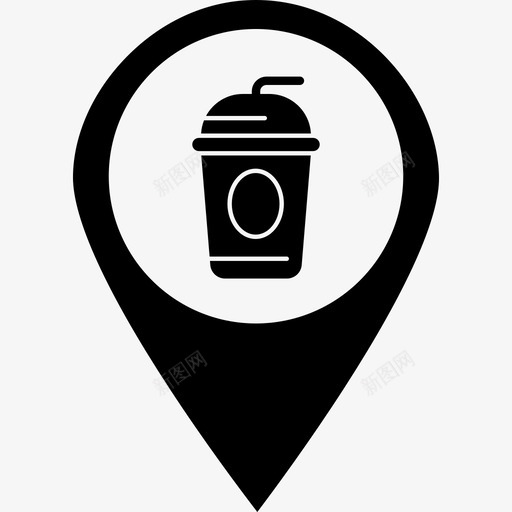 咖啡位置地图针图标svg_新图网 https://ixintu.com v30 位置 咖啡 商店 地图 巴克