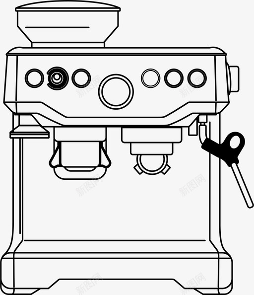 咖啡机自动浓缩咖啡图标svg_新图网 https://ixintu.com 咖啡机 手动 浓缩咖啡 自动 食品和饮料