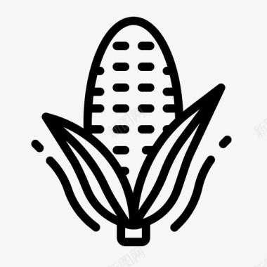 玉米秋季75直线型图标图标