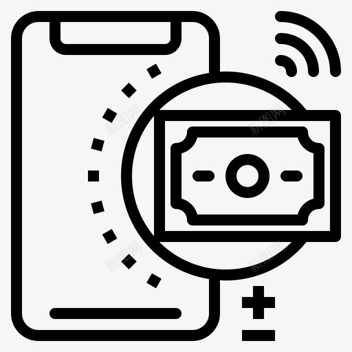 钱智能手机27线性图标svg_新图网 https://ixintu.com 手机 智能 线性