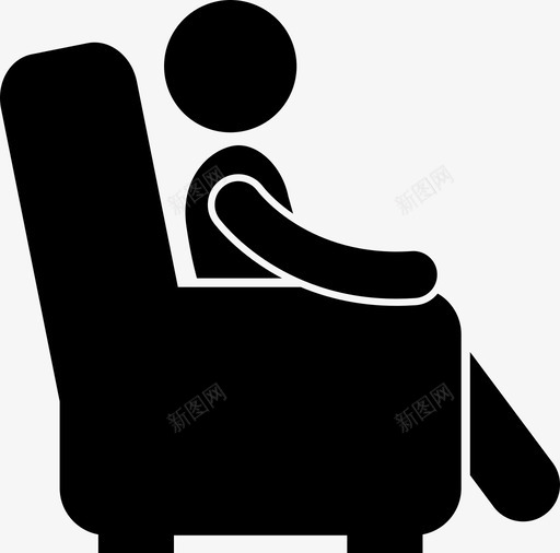 呆在室内椅子沙发图标svg_新图网 https://ixintu.com 呆在室内 坐 椅子 沙发 男人 花粉热预防过敏提示