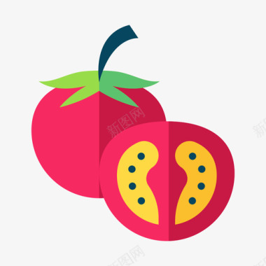 番茄农业71平坦图标图标