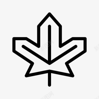 枫叶加拿大3线状图标图标