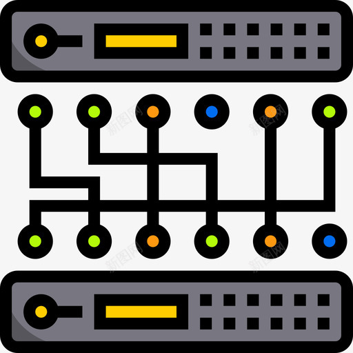 服务器数据和网络管理4线性颜色图标svg_新图网 https://ixintu.com 数据和网络管理4 服务器 线性颜色