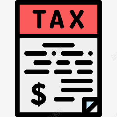 税收公共服务线性色彩图标图标