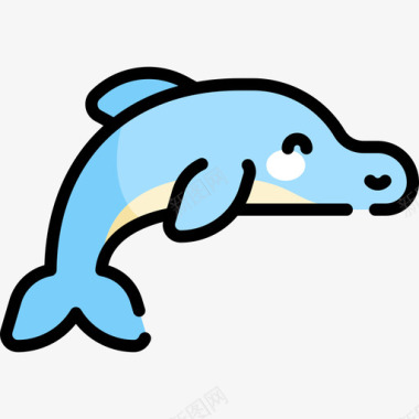 海豚水手18线性颜色图标图标