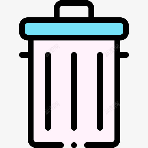垃圾桶家居用品22线性颜色图标svg_新图网 https://ixintu.com 垃圾桶 家居用品22 线性颜色