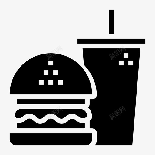 汉堡饮料快餐图标svg_新图网 https://ixintu.com 垃圾食品 快餐 汉堡 食品 餐厅食品 饮料