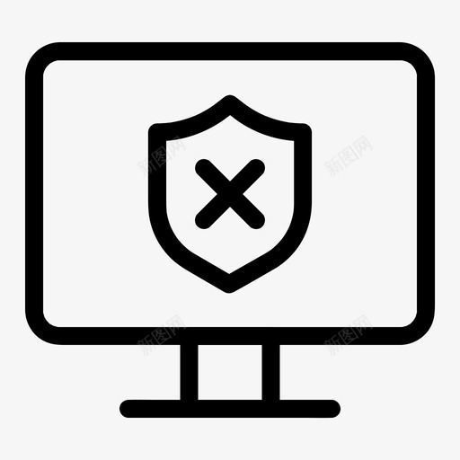 计算机警告错误保护图标svg_新图网 https://ixintu.com 保护 安全 病毒 警告 计算机 错误