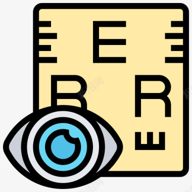 眼睛检查健康检查8线颜色图标图标