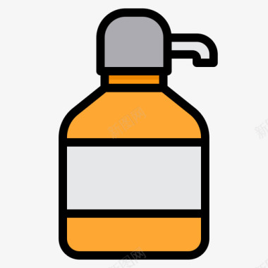肥皂瓶瓶和容器4线性颜色图标图标