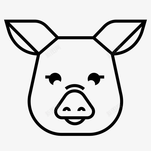 猪脸农场肉图标svg_新图网 https://ixintu.com 农场 动物 场面 猪头 猪肉 猪脸