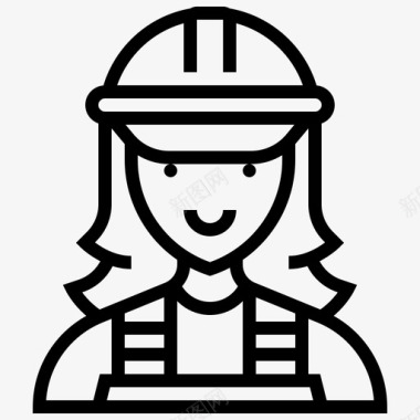 电工职业女性直系人图标图标
