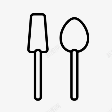 抹刀匙餐具叉子图标图标