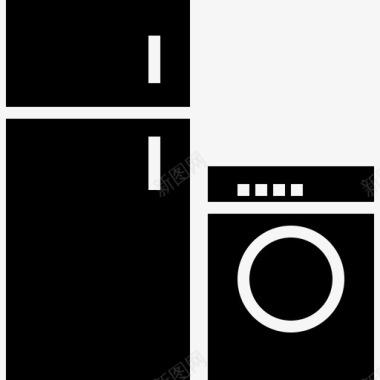 冰箱和洗衣机冰箱家具图标图标