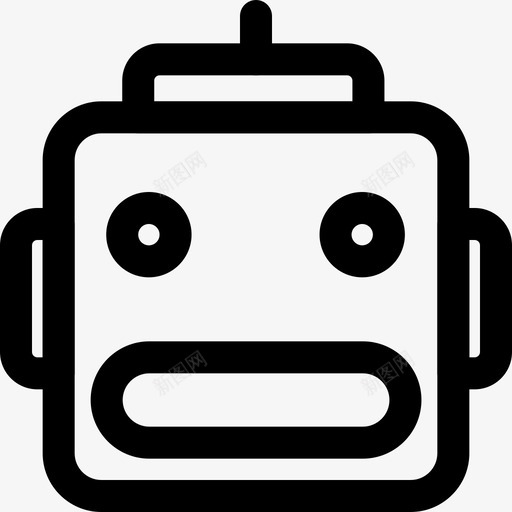 机器人笑脸和人4直线型图标svg_新图网 https://ixintu.com 机器人 直线 笑脸 线型