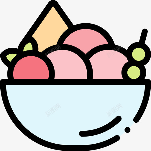 水果碗夏季食品和饮料2线性颜色图标svg_新图网 https://ixintu.com 夏季食品和饮料2 水果碗 线性颜色