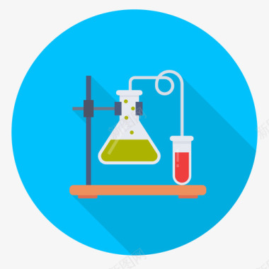 烧瓶实验室科学1号圆形图标图标