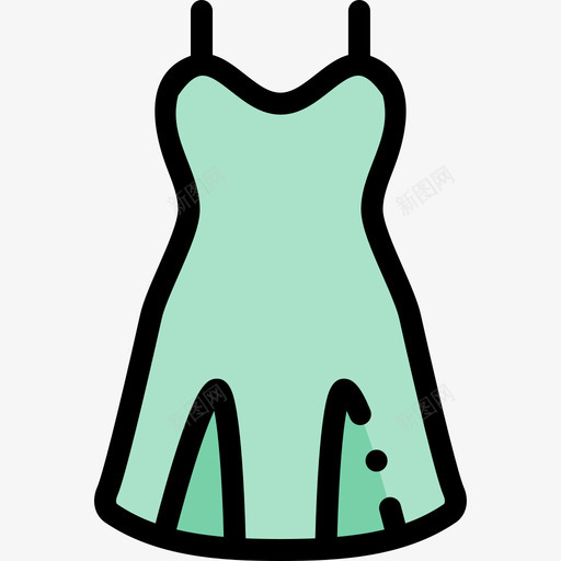 连衣裙时尚22线性颜色图标svg_新图网 https://ixintu.com 时尚22 线性颜色 连衣裙