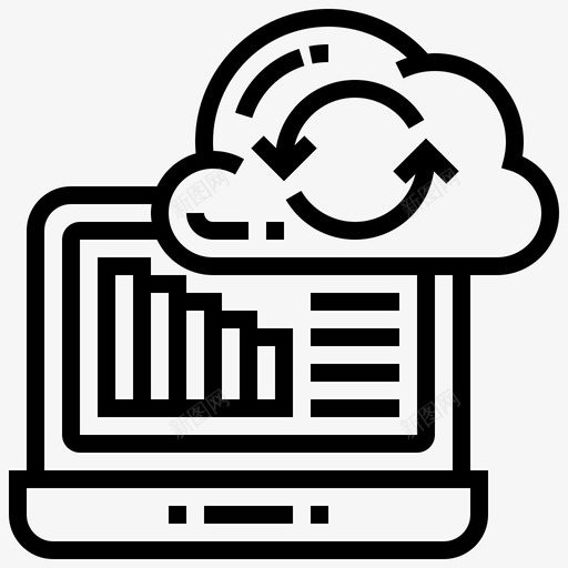 同步业务云图标svg_新图网 https://ixintu.com businessanalyticsline1 internet 业务 同步 数据