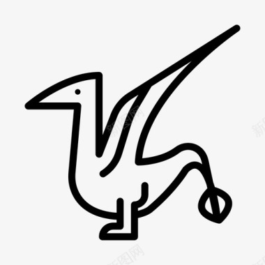 翼龙恐龙10线状图标图标