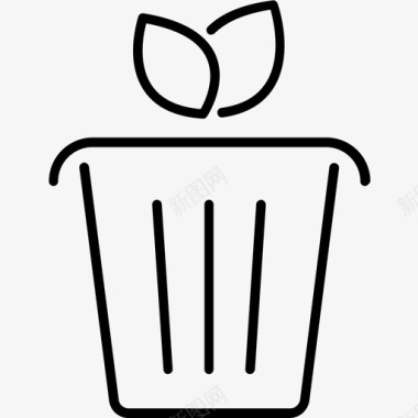 垃圾桶容器植物图标图标