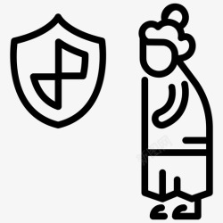 老年家庭的图标老年人保护家庭保护人寿保险图标高清图片