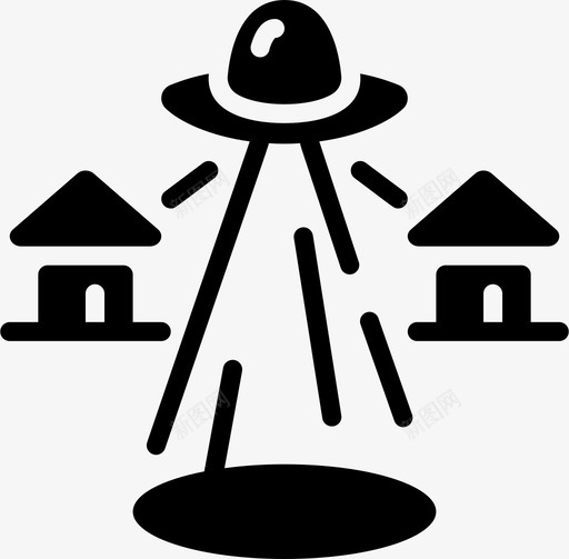 绑架外星人ufo6填充图标svg_新图网 https://ixintu.com ufo 填充 外星人 绑架