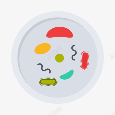 细菌实验室科学平板图标图标