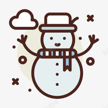 雪人阳极线性颜色图标图标