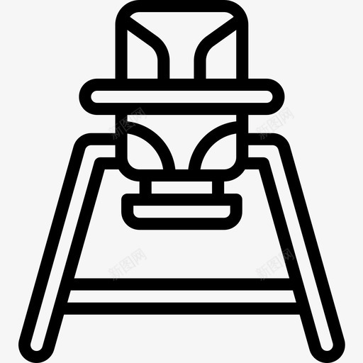 高脚椅抚养孩子直系图标svg_新图网 https://ixintu.com 抚养孩子 直系 高脚椅