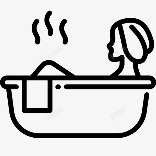 水疗浴缸热水图标svg_新图网 https://ixintu.com 按摩和水疗 放松 水疗 浴缸 热水