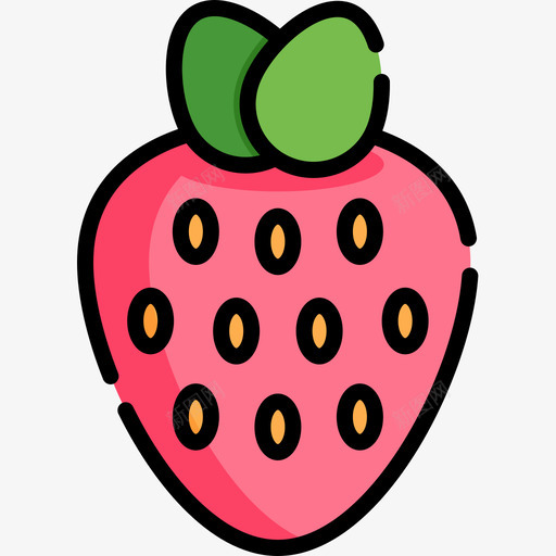 草莓春天57线形颜色图标svg_新图网 https://ixintu.com 春天 线形 草莓 颜色