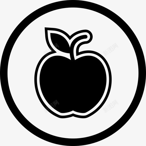 苹果吃水果图标svg_新图网 https://ixintu.com 健康 水果 苹果 食物