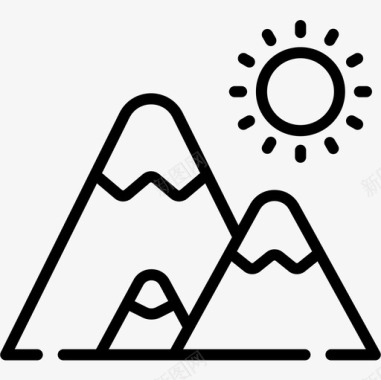 山露营123直线图标图标