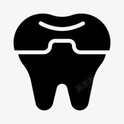 磨牙冠磨牙冠牙齿护理牙科治疗图标高清图片