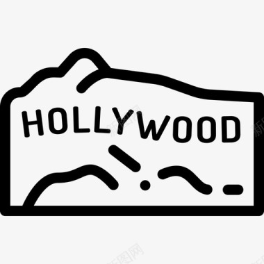 好莱坞地标和纪念碑18直线图标图标