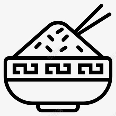 米饭碗中餐图标图标