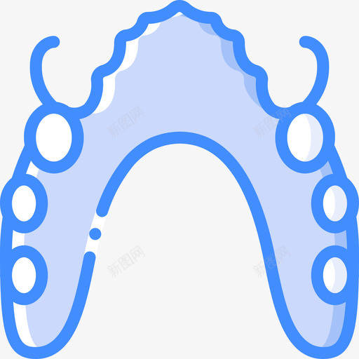 牙齿假肢蓝色图标svg_新图网 https://ixintu.com 假肢 牙齿 蓝色