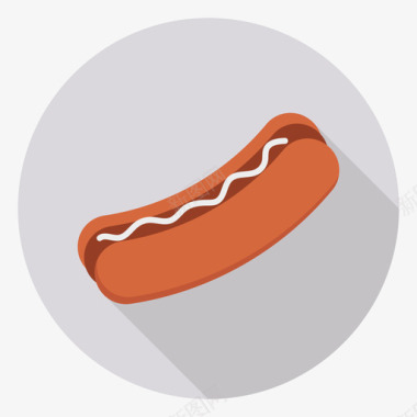 热狗食品和饮料30圆形图标图标