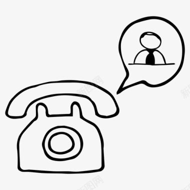电话对话涂鸦图标图标