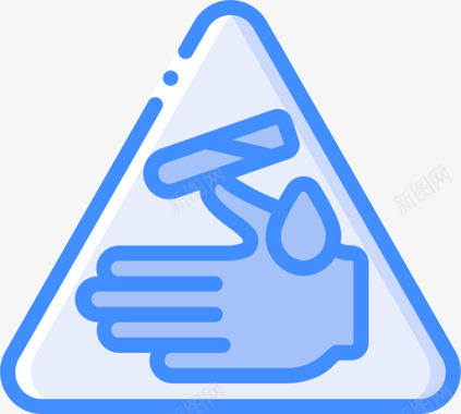腐蚀性警告标志1蓝色图标图标