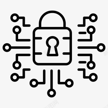 加密电子锁安全访问图标图标