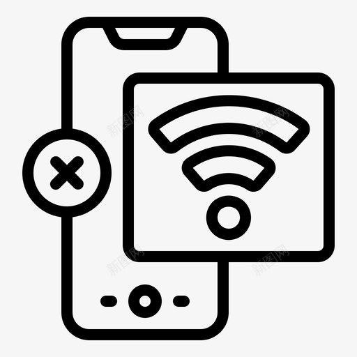 没有wifi互联网离线图标svg_新图网 https://ixintu.com wifi 互联网 信号 关闭 手机 智能 没有 离线