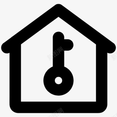 住宅钥匙房产房地产图标图标