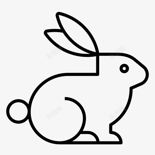 兔子农场动物头图标svg_新图网 https://ixintu.com 兔子 农场动物 农场线图标集 头