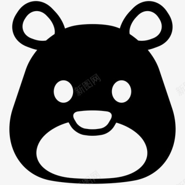 扑克脸熊表情符号图标图标
