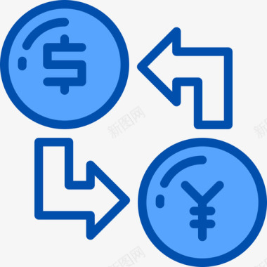 交换货币基金3蓝色图标图标
